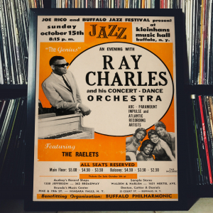  - FRAMED CONCERT POSTER - Ray Charles - October 15, 1961 - Kleinhans Music Hall - Buffalo, N.Y. - USA